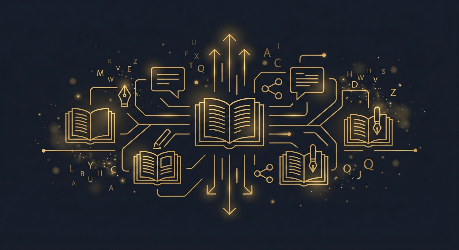 Abstrakcyjna wizualizacja bloga i dzielenia się wiedzą o web development