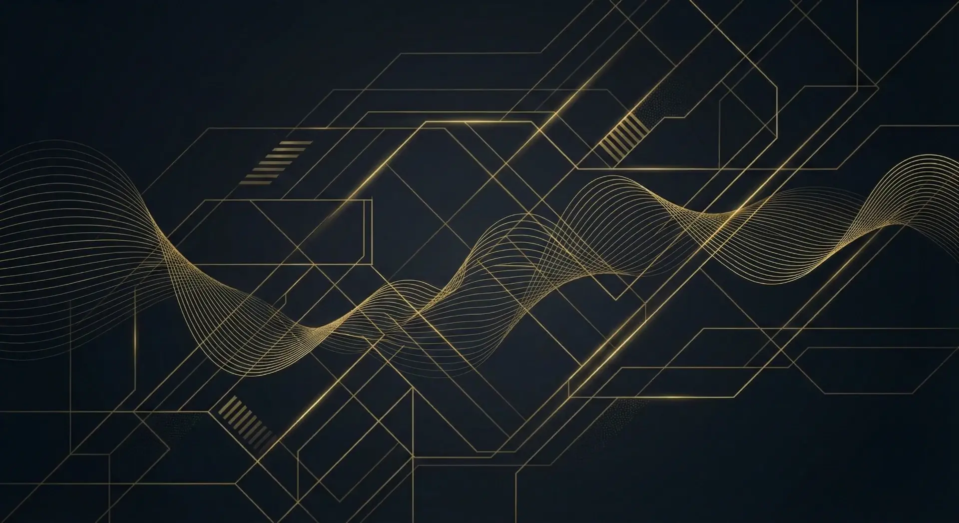 Abstrakcyjny wzór technologiczny z elementami złota - nowoczesna estetyka cyfrowa