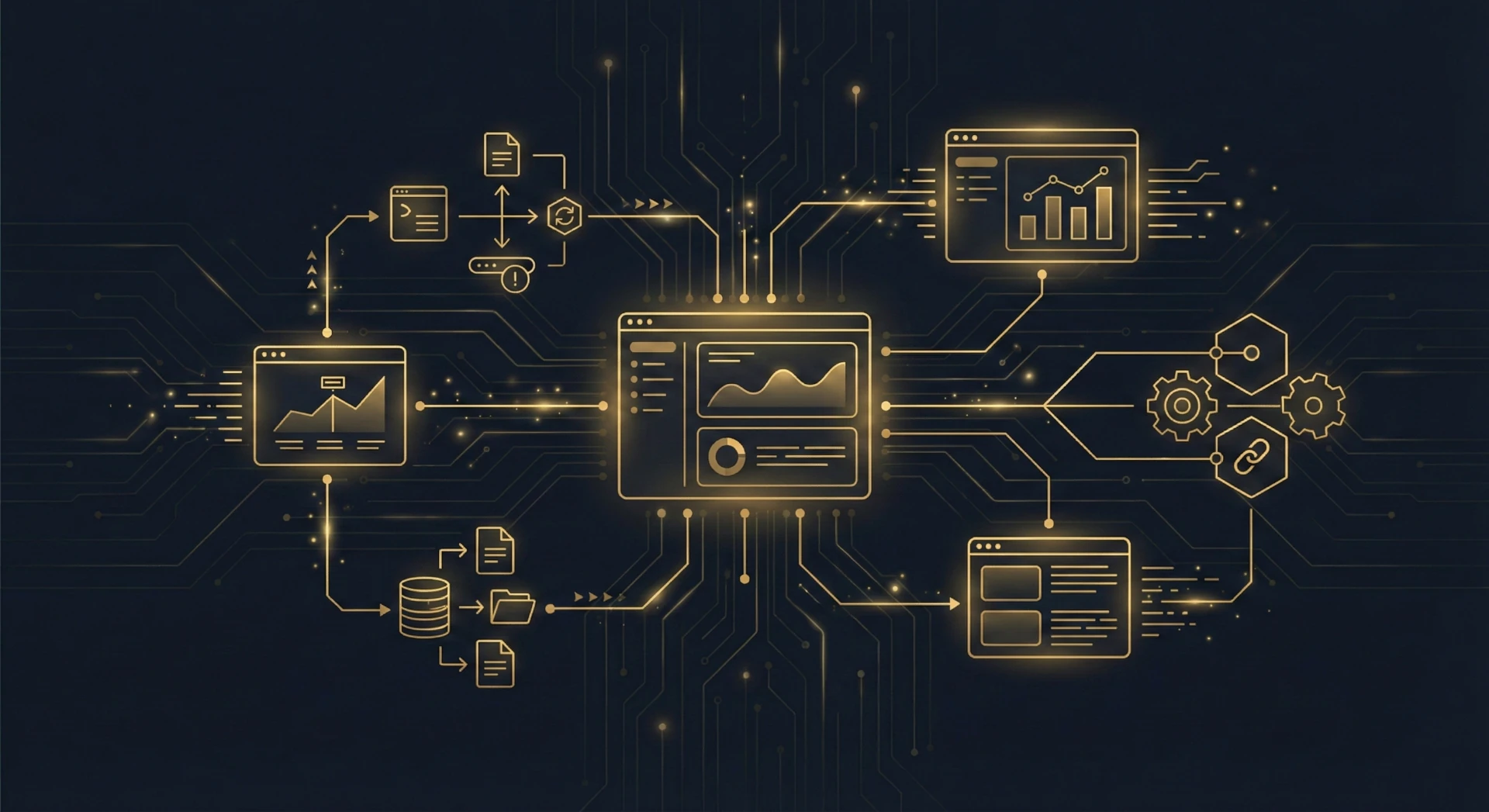 Abstrakcyjna wizualizacja aplikacji webowych i automatyzacji biznesowej