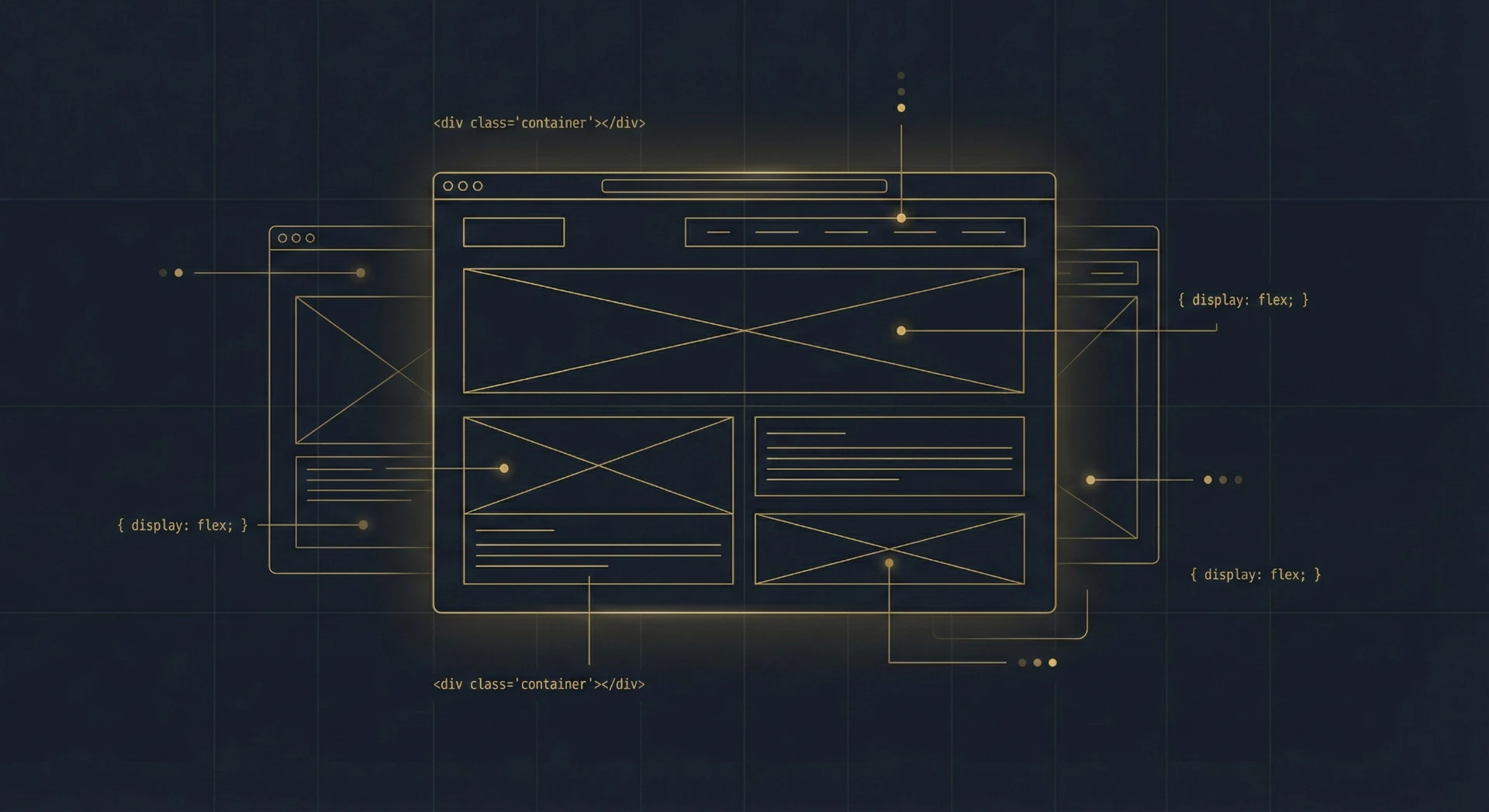 Abstrakcyjna wizualizacja tworzenia nowoczesnych stron internetowych